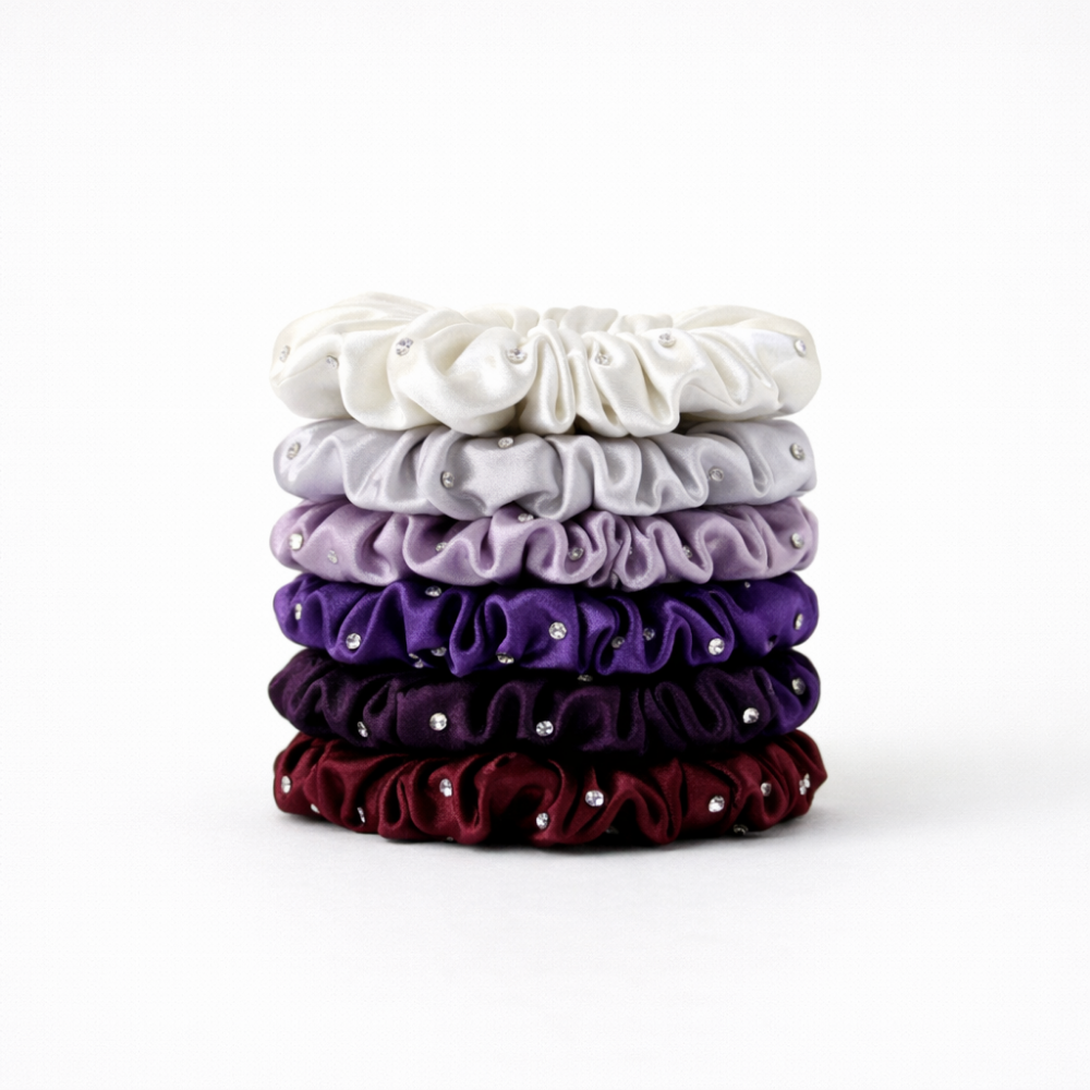 Lumière Silk Scrunchie Set – 6 Pack | Small