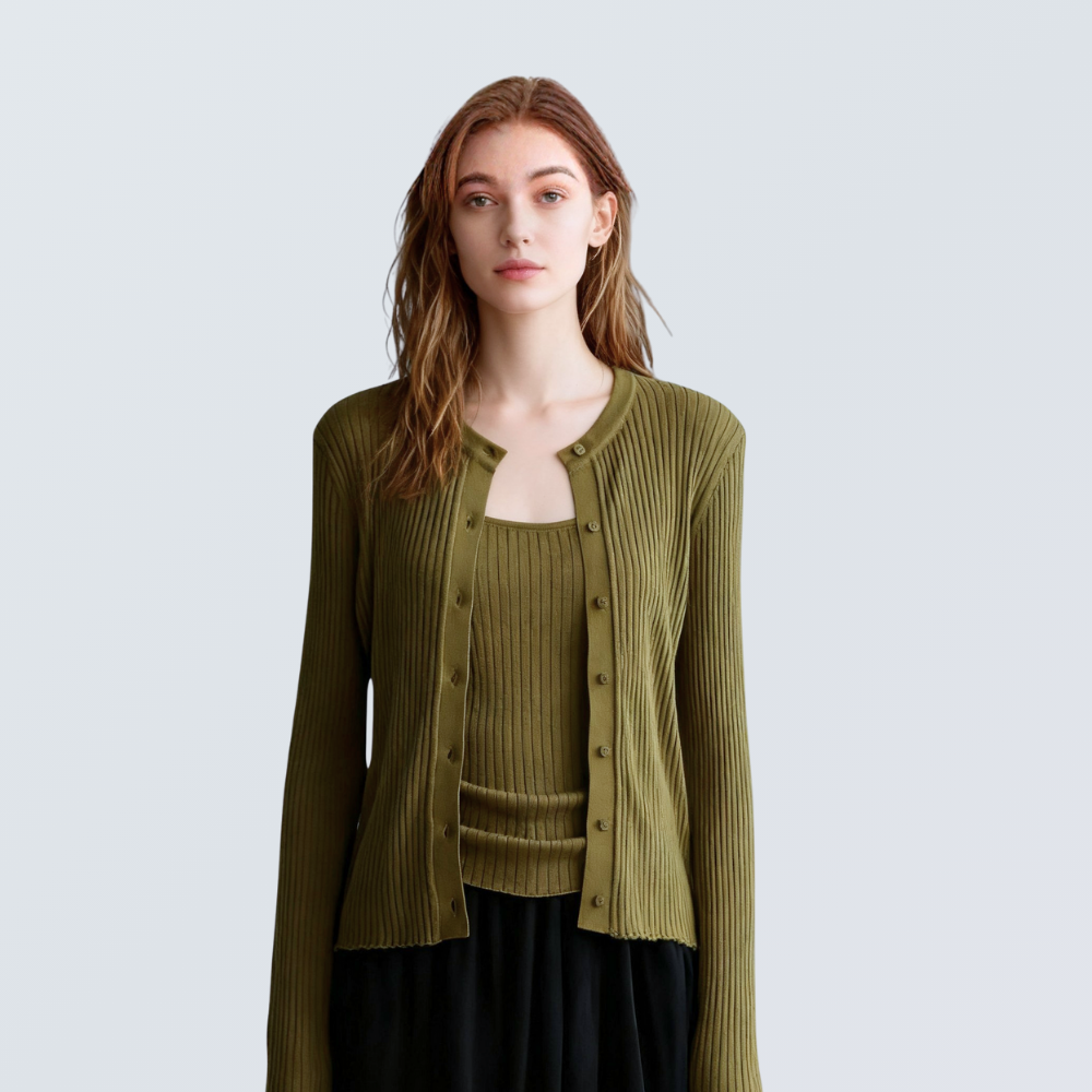 Two-Piece Knit Cardigan & Cami Set | 8 Colors