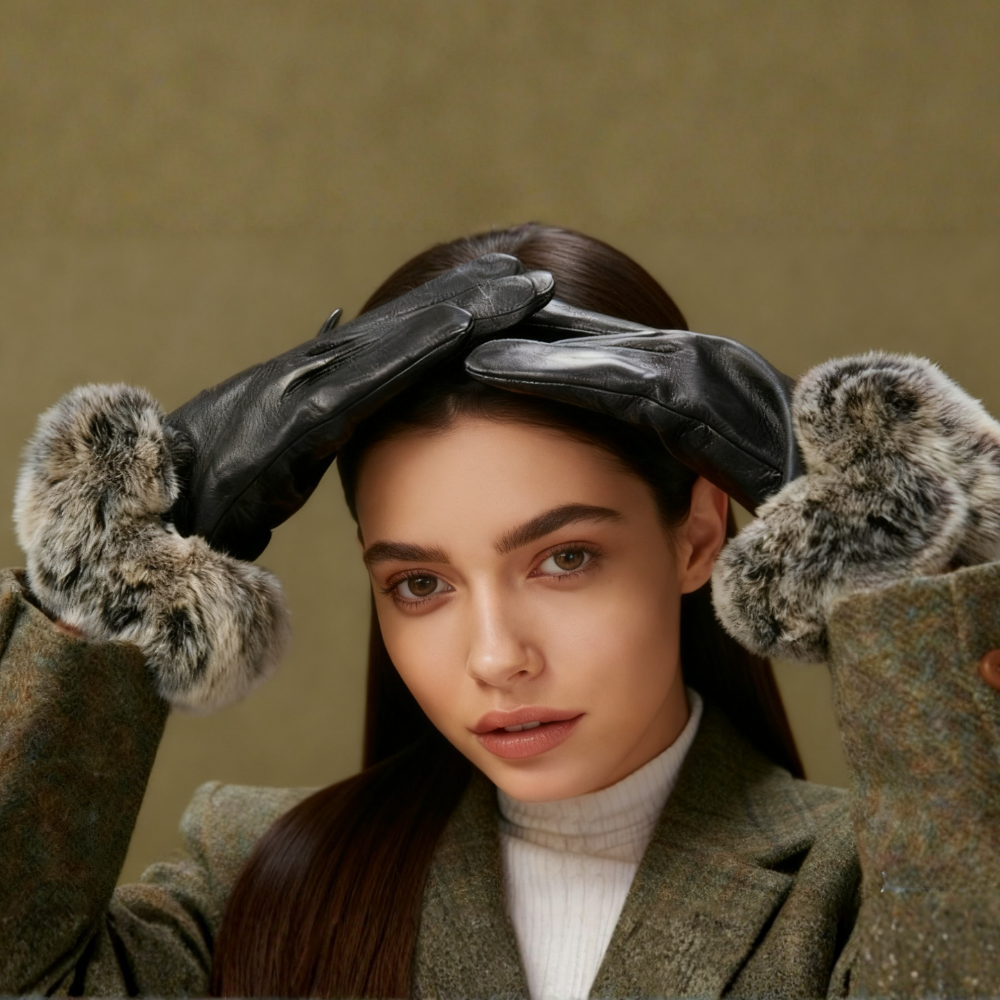 Sheepskin & Rex Rabbit Fur Gloves