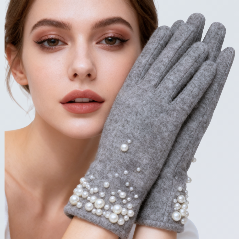 Pearl Wool Touchscreen Gloves