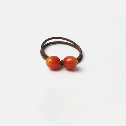 Cherry double strand hair tie