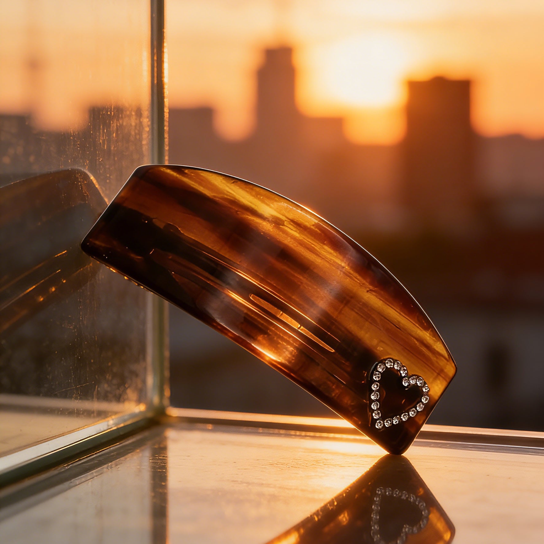 Sunset Amber Resin Barrette