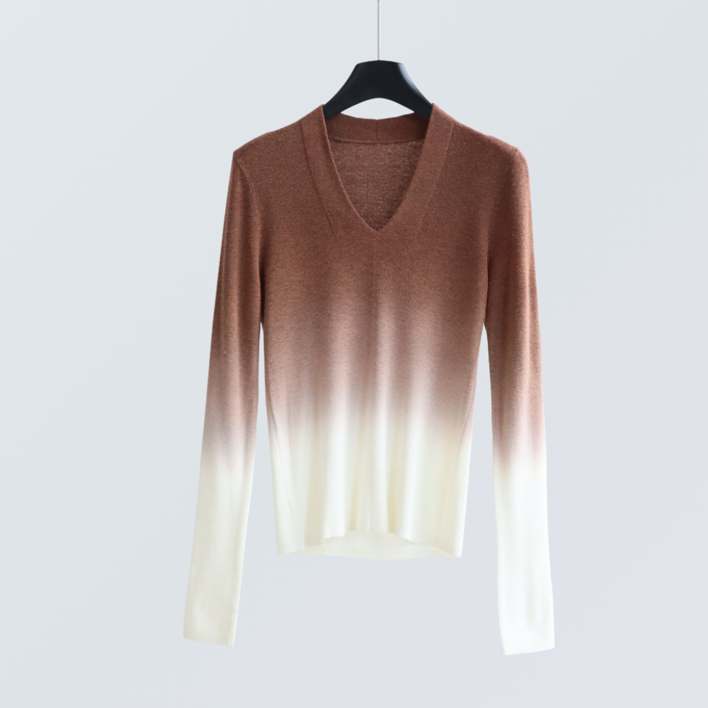 Gradient Wool-Blend V-Neck Sweater | 6 Colors
