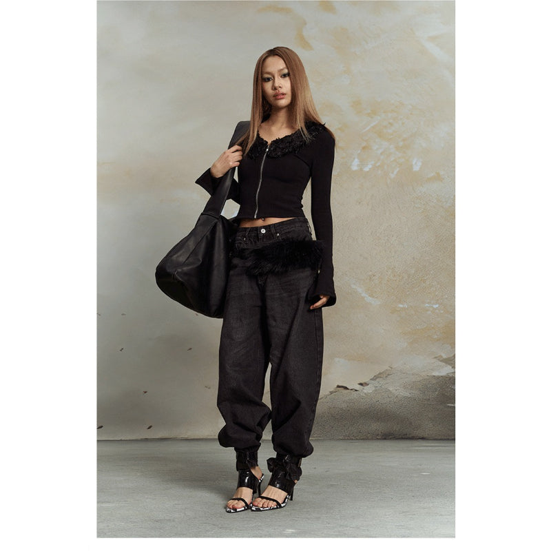 Pokiovo Fitted Cropped Long Sleeve Top
