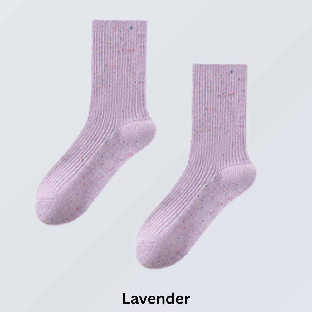 5-Pair Cotton Speckled Mid Socks