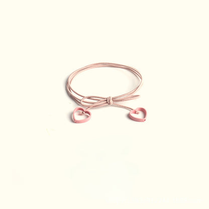 Elastic heart-shaped pendant hair tie