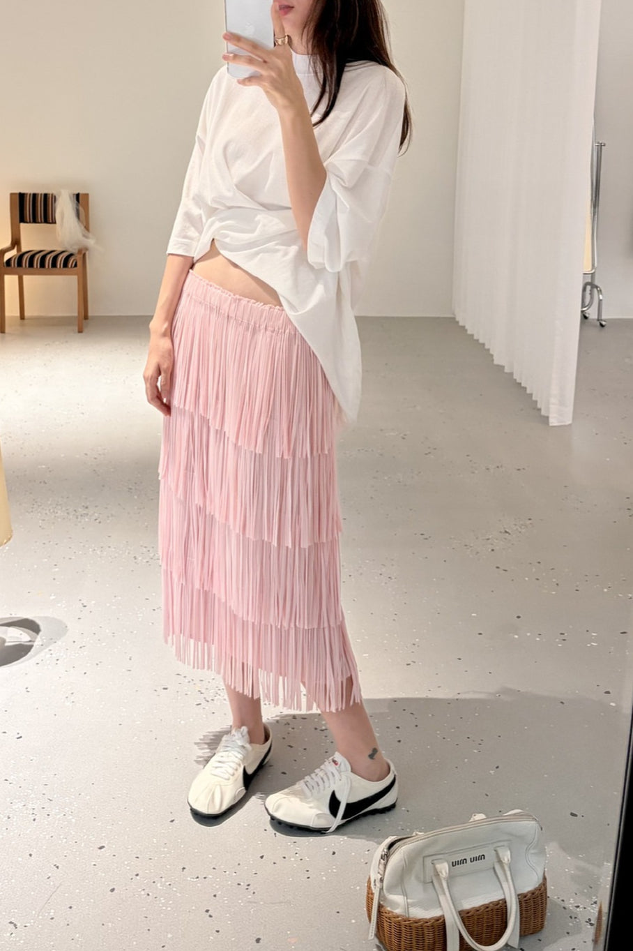 Ovina Tiered Fringe Skirt