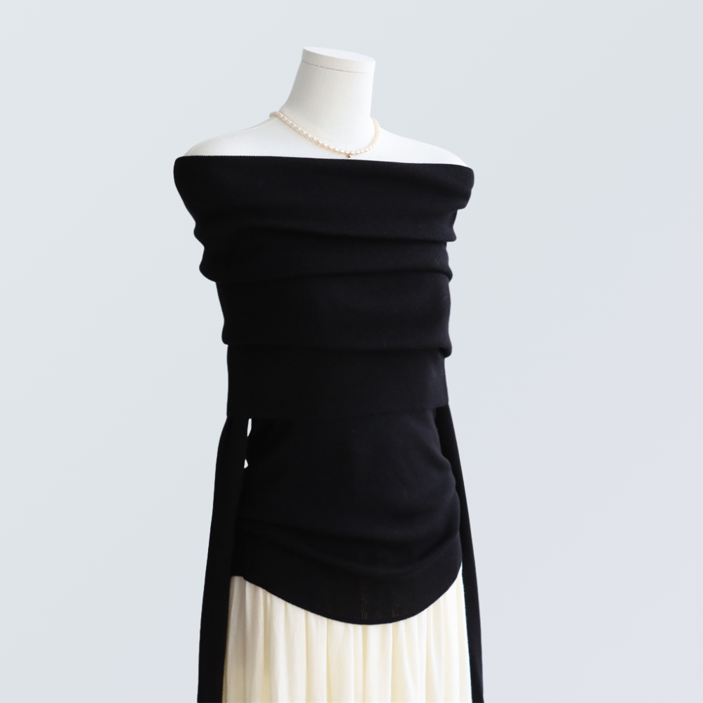 Off-Shoulder Wool-Blend Knit Top | 7 Colors