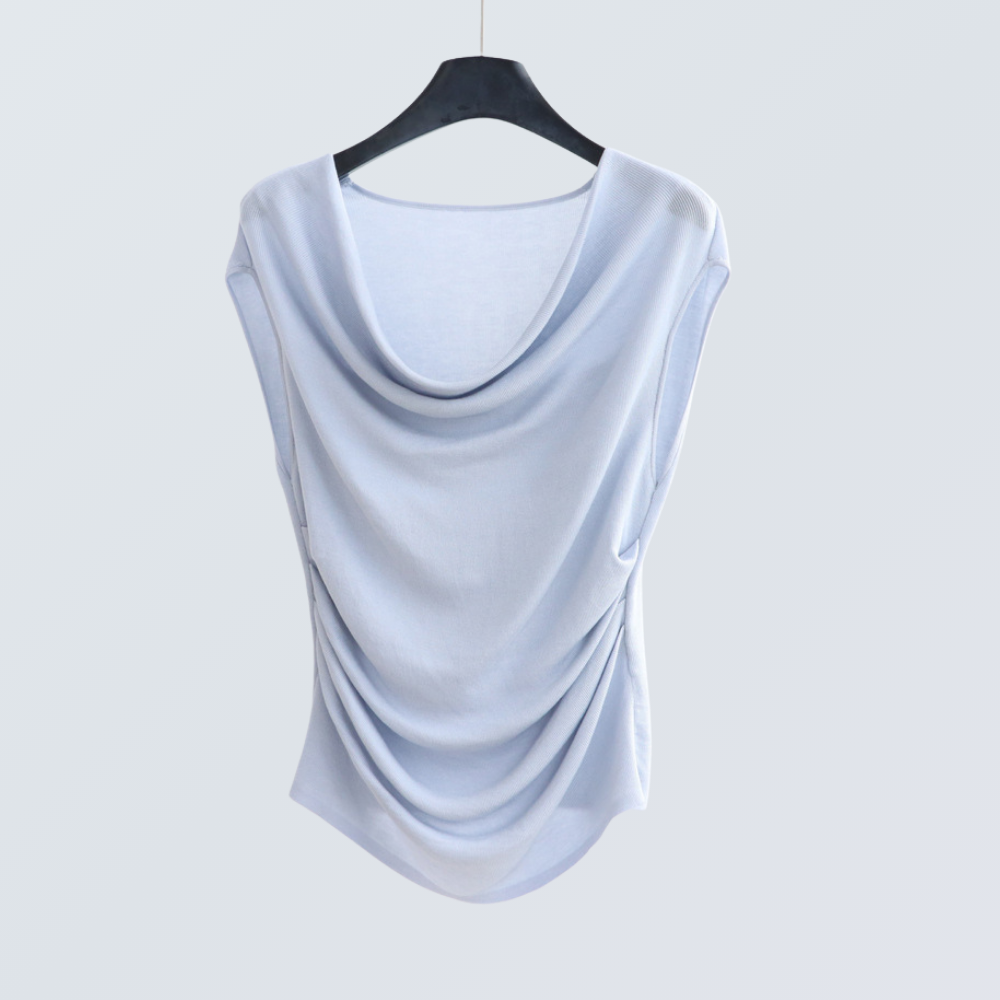 Draped Cowl Neck Lyocell Knit Tank | 5 Colors