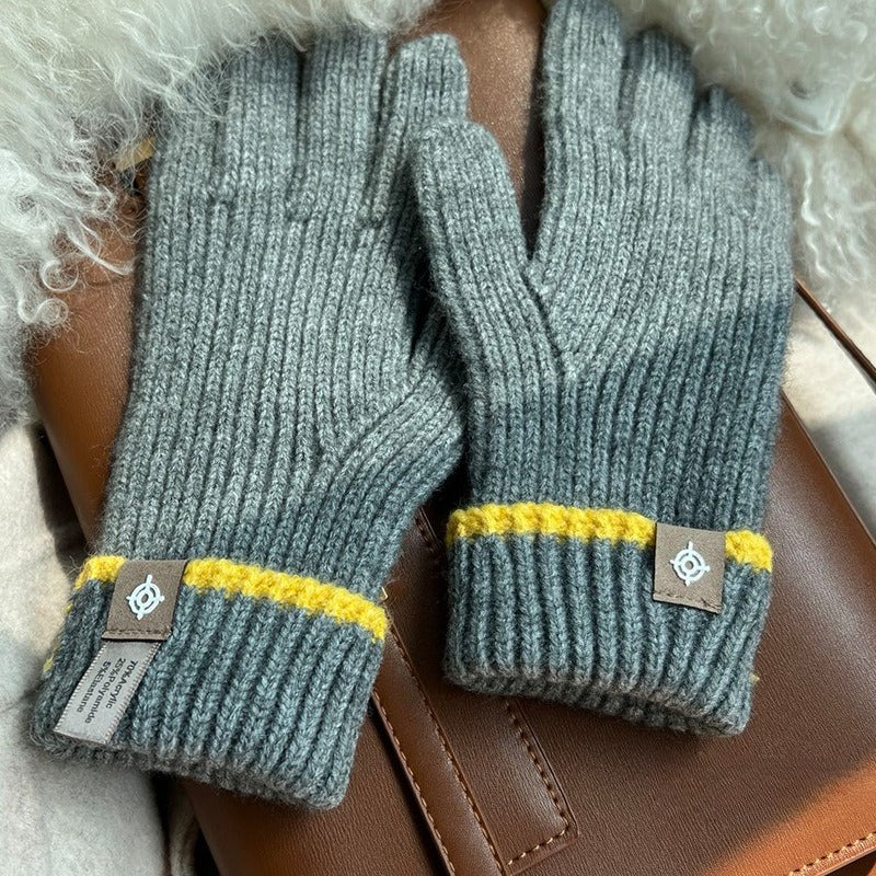 Rib-Knit Wool-Blend Gloves