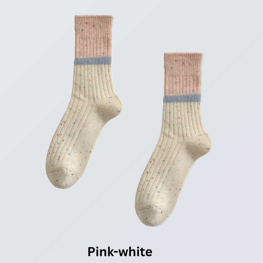 5-Pair Wool Blend Retro Crew Socks Set