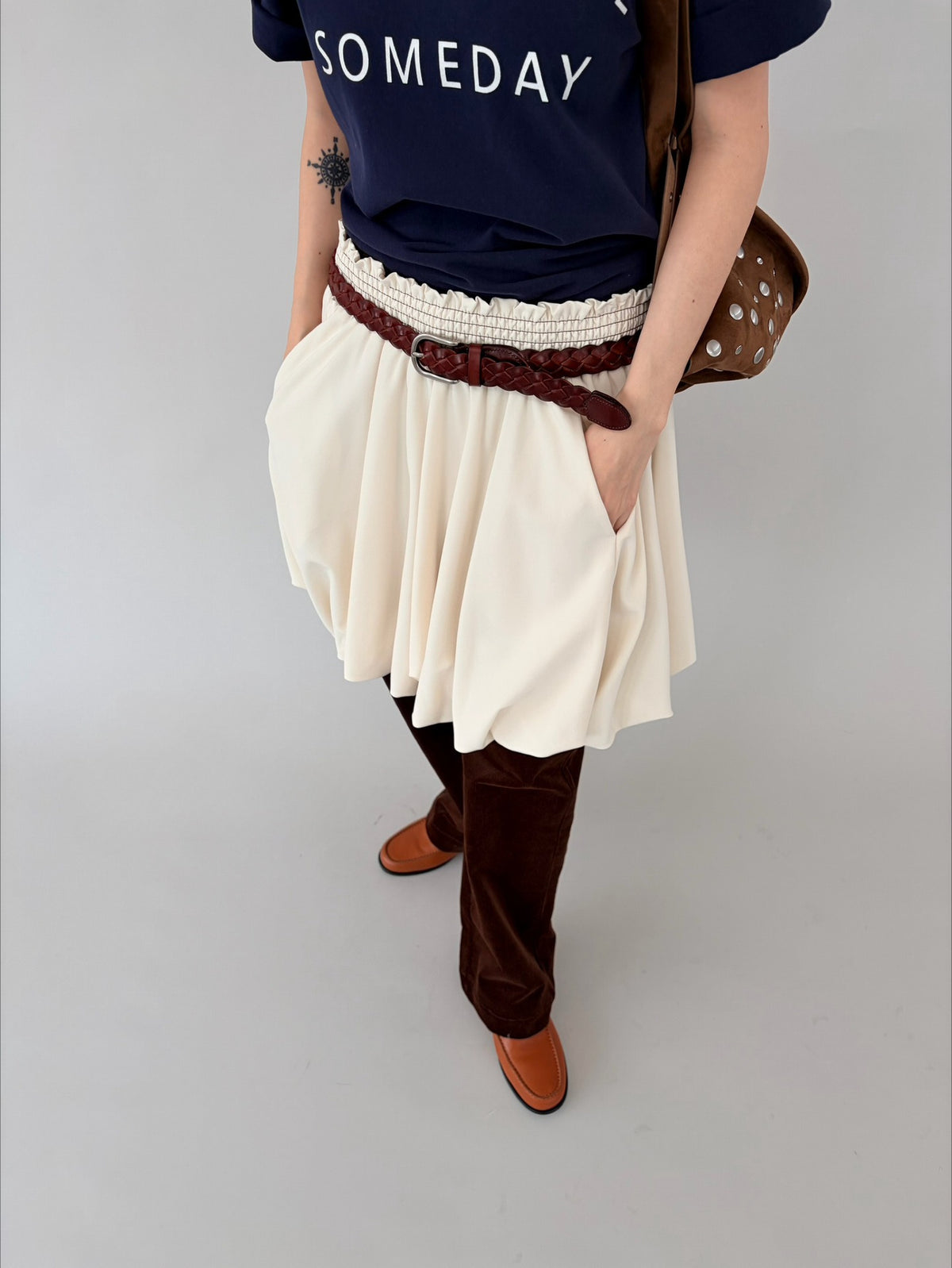Ovina Bubble Hem Mini Skirt