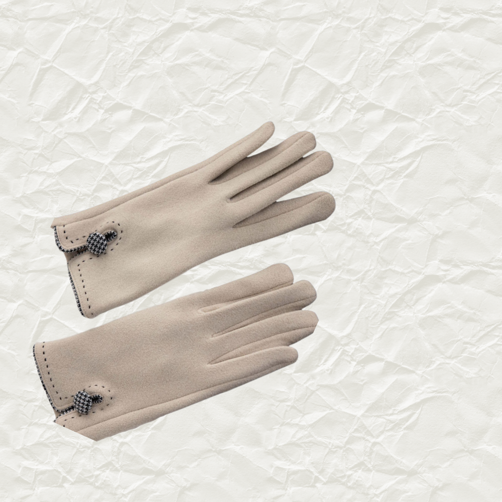 Suede Bow Touchscreen Gloves