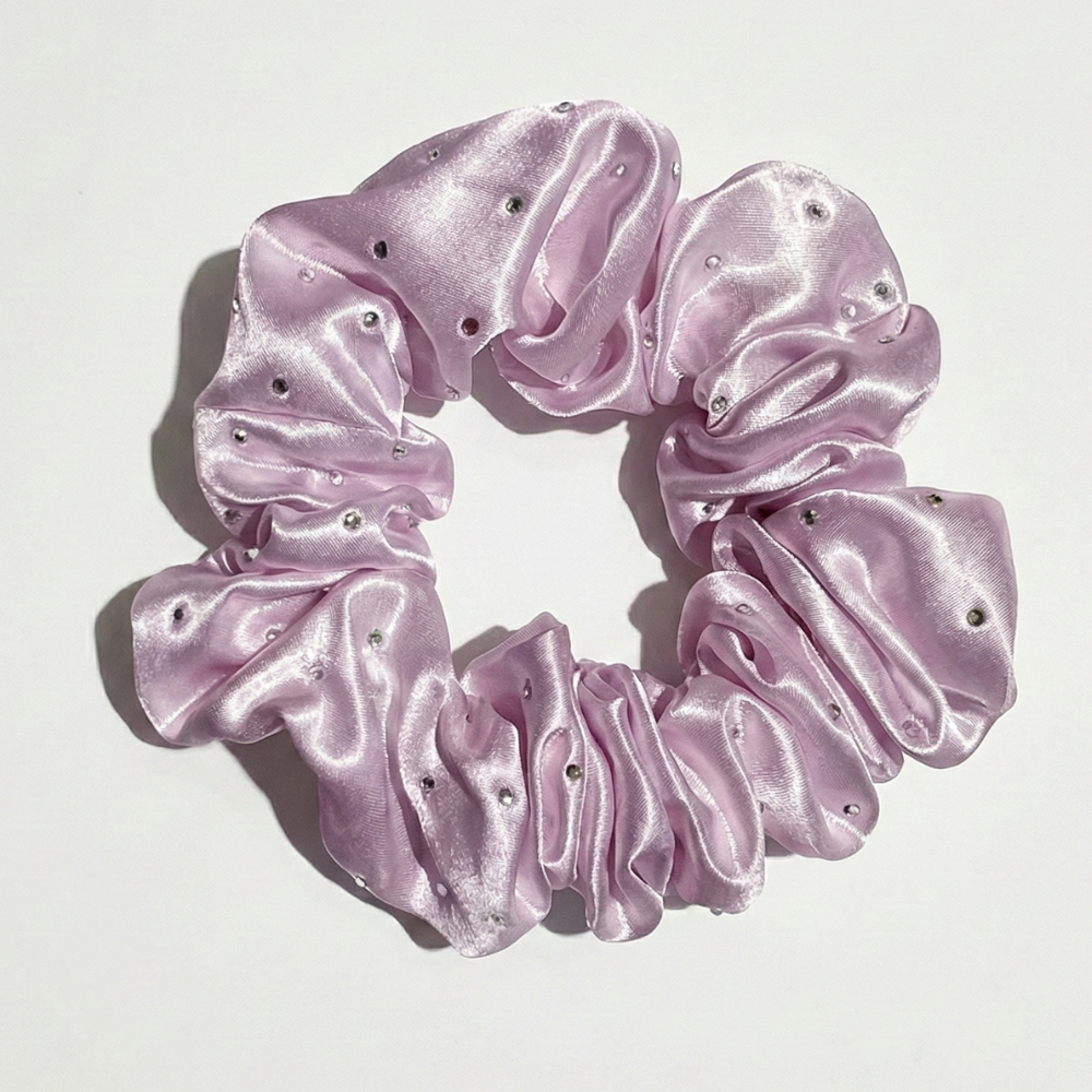 Silk Luxe Rhinestone Scrunchie | Medium