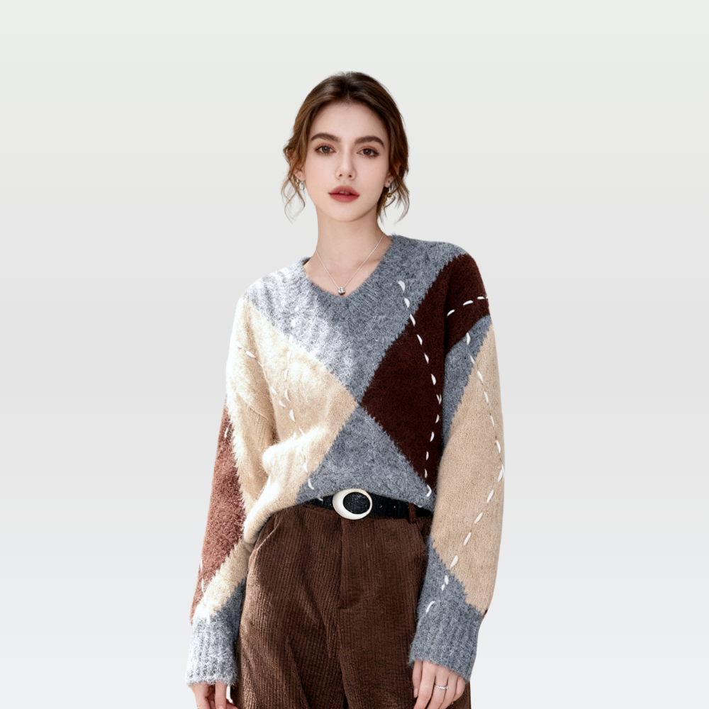 Chunky Argyle Sweater