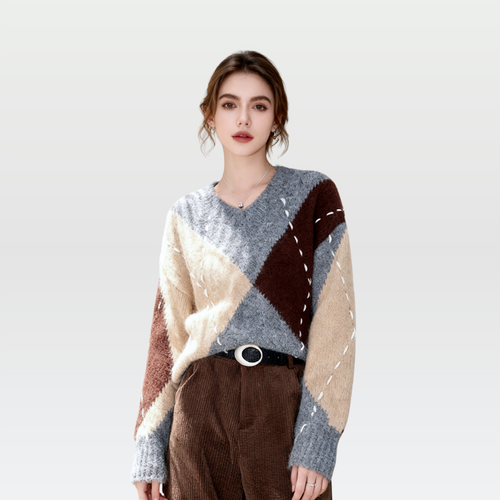 Chunky Argyle Sweater