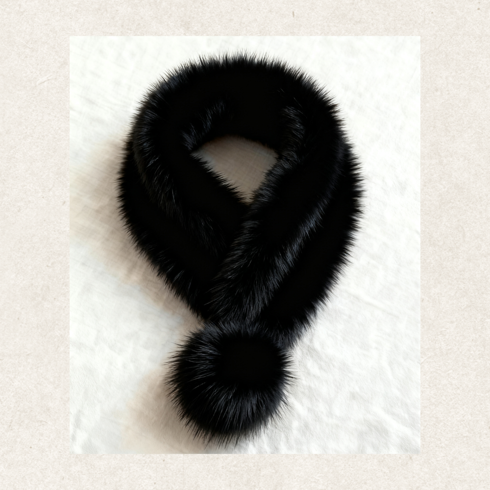 Reversible Fur Scarf with Magnetic Closure