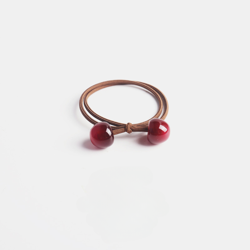 Cherry double strand hair tie