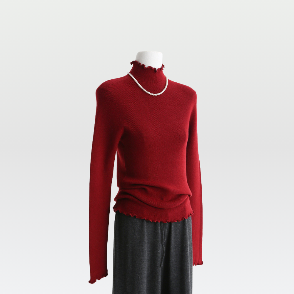 Cashfeel Wool Turtleneck Knit Top