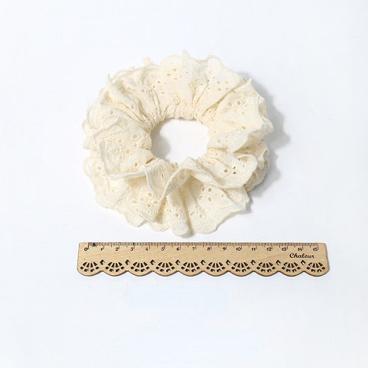 Fabric lace hollow out large hair tie