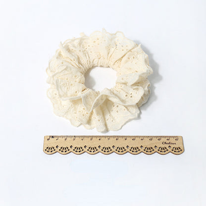 Fabric lace hollow out large hair tie