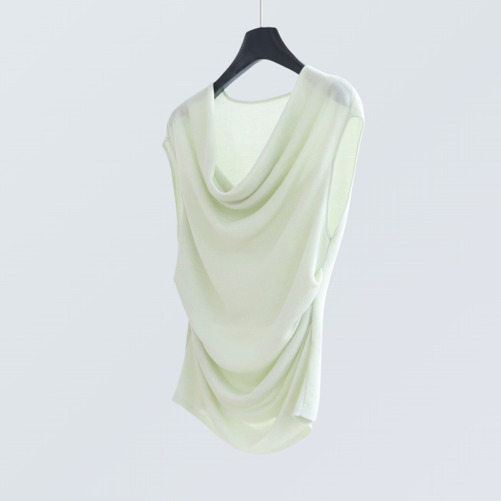Draped Cowl Neck Lyocell Knit Tank | 5 Colors