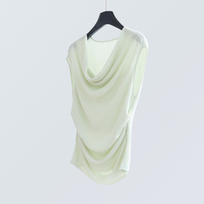 Draped Cowl Neck Lyocell Knit Tank | 5 Colors