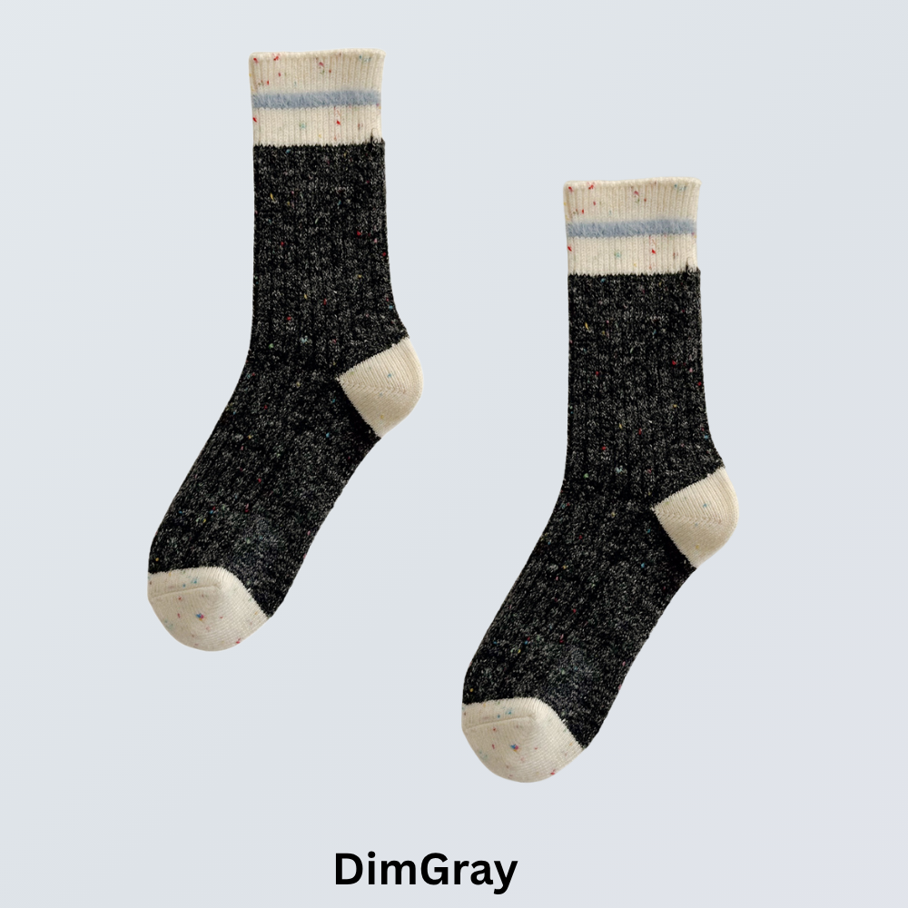 5-Pair Wool Blend Retro Crew Socks Set