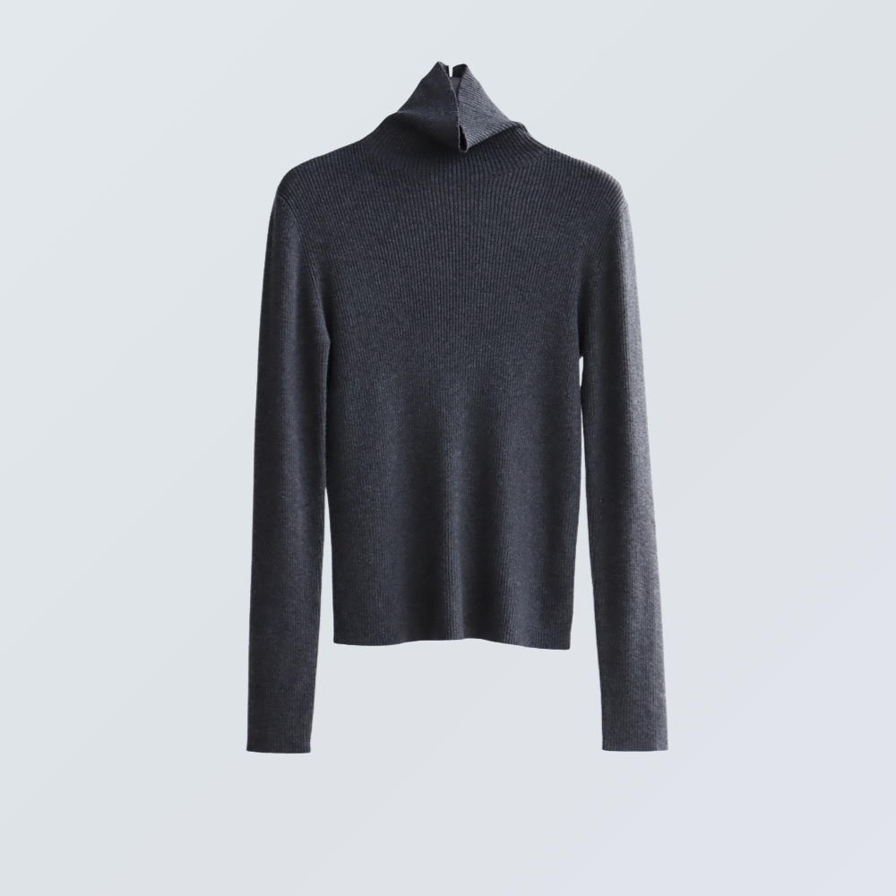 Thick Ribbed Wool Turtleneck Knit Top | 9 Colors