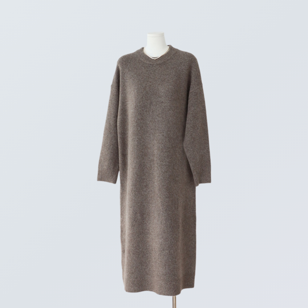 Round Neck Viscose-Blend Knit Maxi Dress | 4 Colors