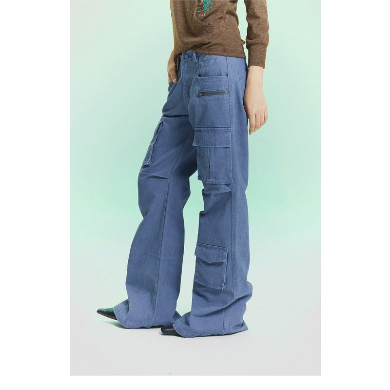 Pokiovo Multi Pocket Flared Cargo Pants
