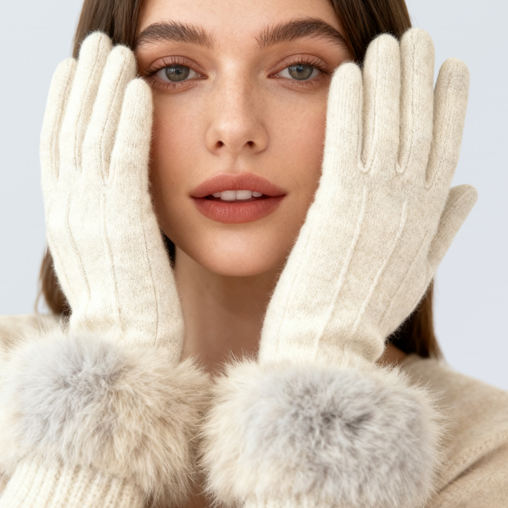 Wool & Rabbit Fur Touchscreen Gloves