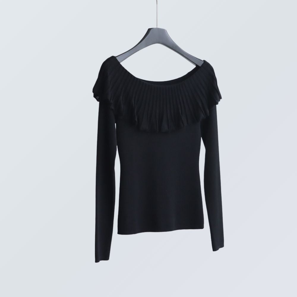 Off-Shoulder Pleated Knit Top | 5 Colors