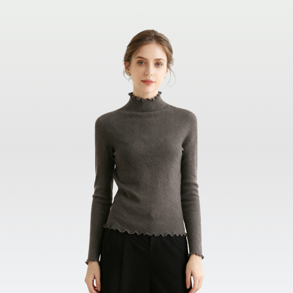 Cashfeel Wool Turtleneck Knit Top