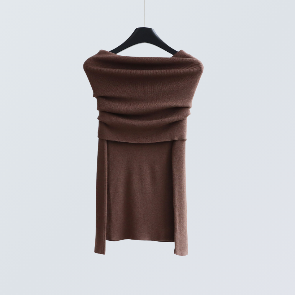 Off-Shoulder Wool-Blend Knit Top | 7 Colors