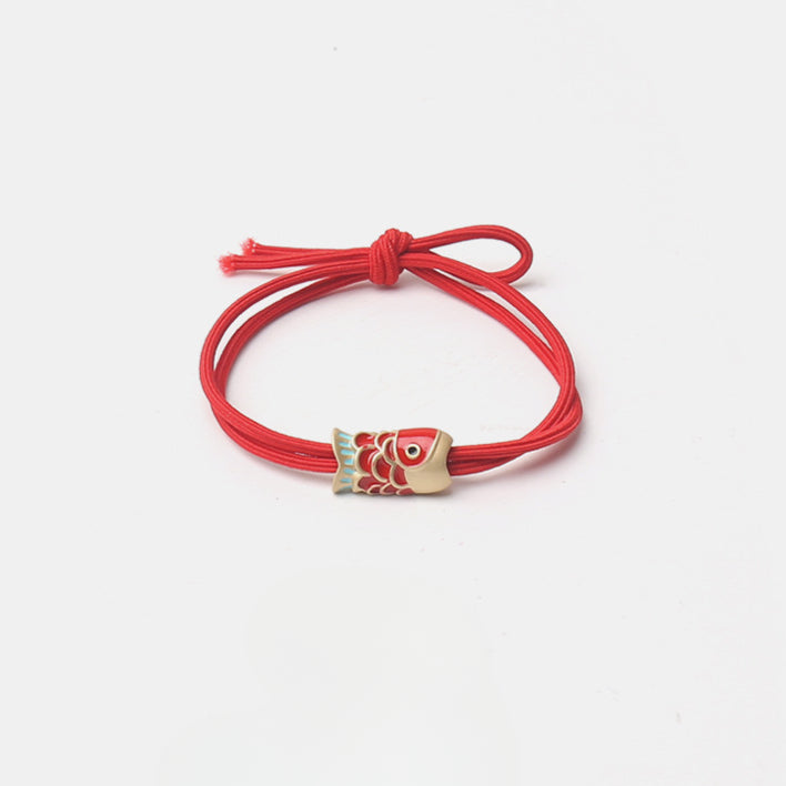 Red carp lucky bracelet hair tie