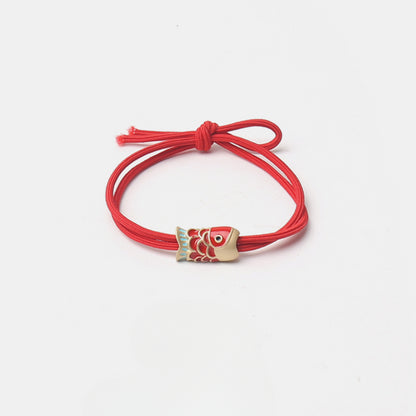 Red carp lucky bracelet hair tie