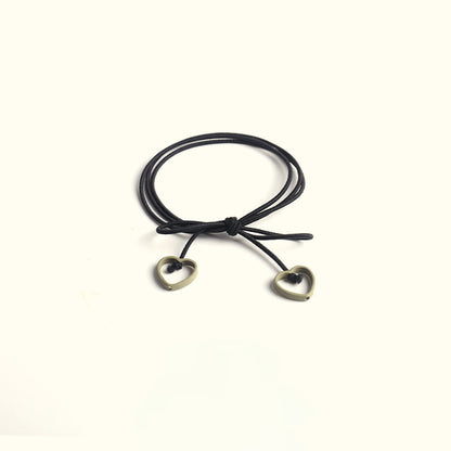 Elastic heart-shaped pendant hair tie