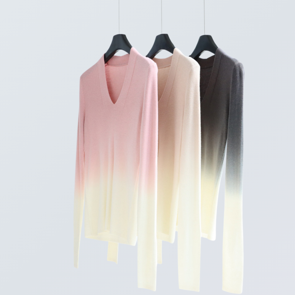 Gradient Wool-Blend V-Neck Sweater | 6 Colors