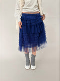 Ovina Tiered Tulle Skirt | Blue