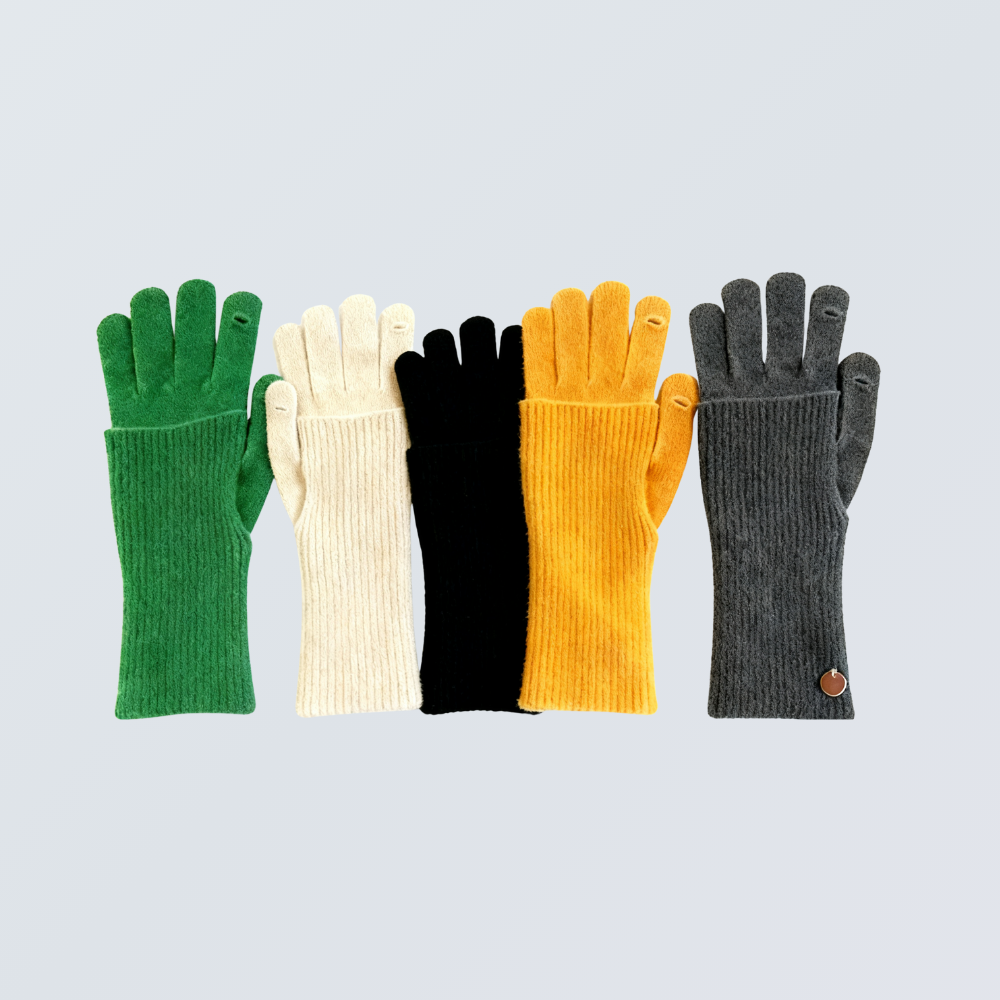 Detachable Wool-Blend Knit Gloves