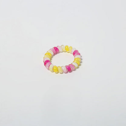 Dopamine candy colored spiral hair tie