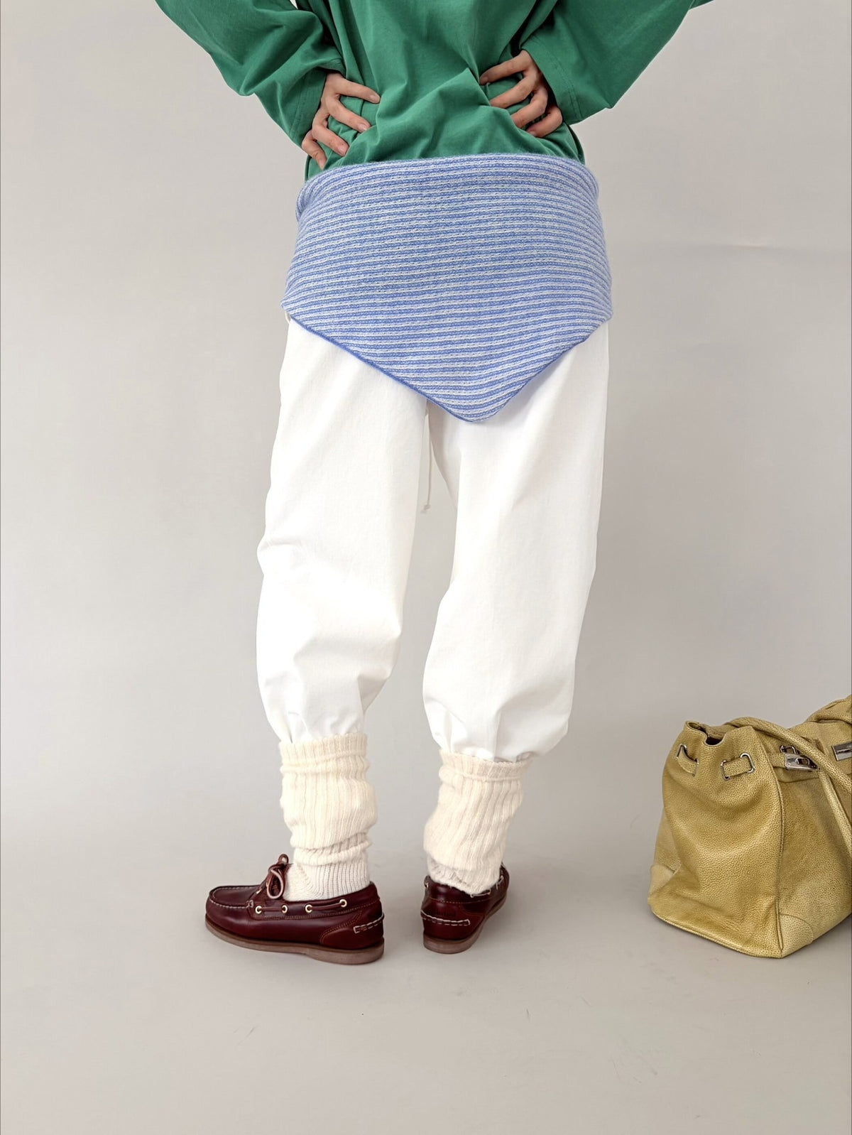 Ovina White Wide Leg Cotton Trousers