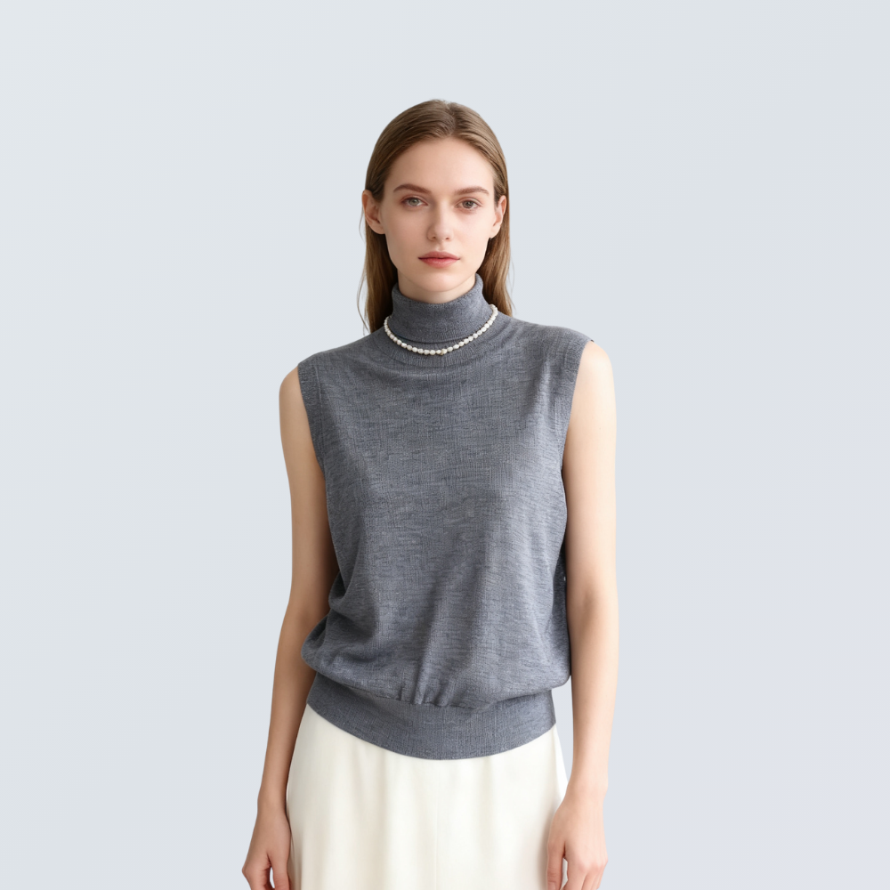 High Neck Wool-Blend Sleeveless Knit Top | 8 Colors
