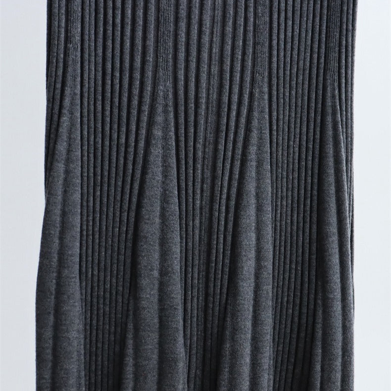 Ribbed Knit Wool Blend A-Line Dress| 7 Colors