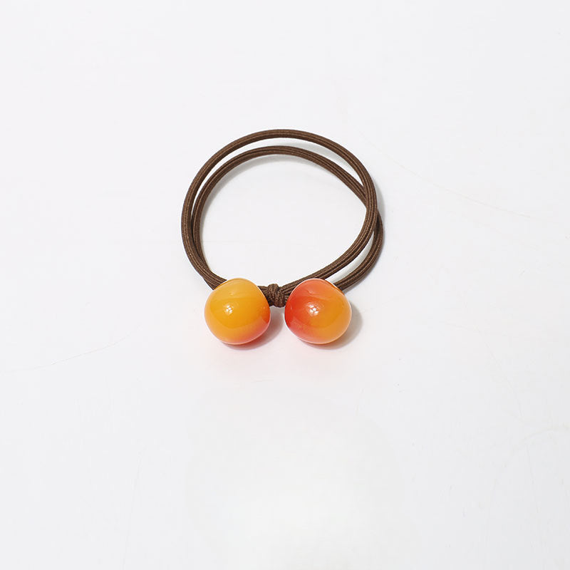Cherry double strand hair tie