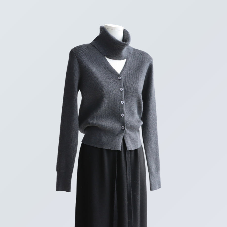 Detachable Collar Wool-Blend Cardigan | 5 Colors