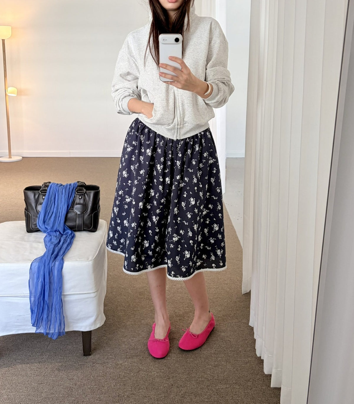 Ovina Ditsy Floral A-Line Skirt