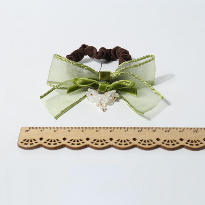Elastic Bow bells flower hair tie