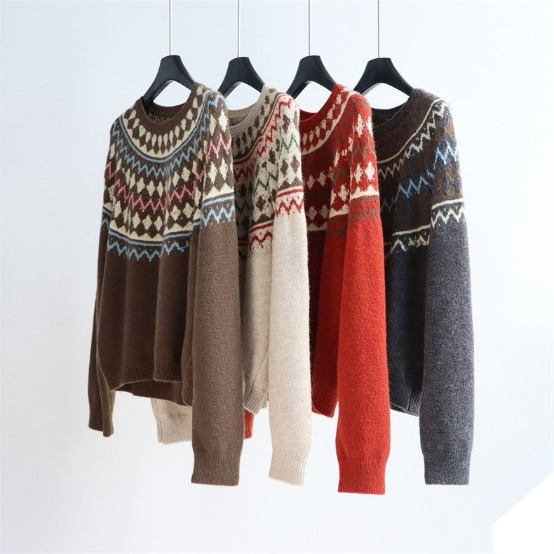Fair Isle Wool-Blend Sweater  | 4 Colors